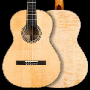 Gitara klasyczna Michele Della Giustina z roku 2026 — włoski instrument o menzurze 644m i siodełku 49mm oferujący wyjątkową łatwość w grze.